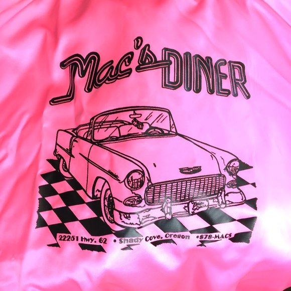 50's Style Pink Satin Bomber Poodle Style Jacket  Mac's Diner Vtg  2XL - Picture 3 of 13
